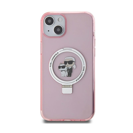 Karl Lagerfeld Ring Stand Karl & Choupette MagSafe - iPhone 15 Plus Case (pink)