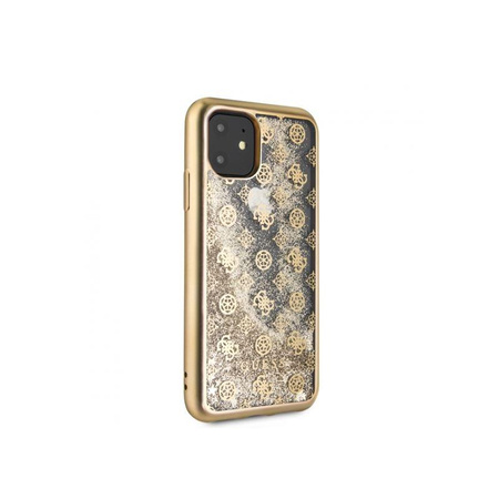 Guess 4G Peony Liquid Glitter - iPhone 11 Hülle (Gold)