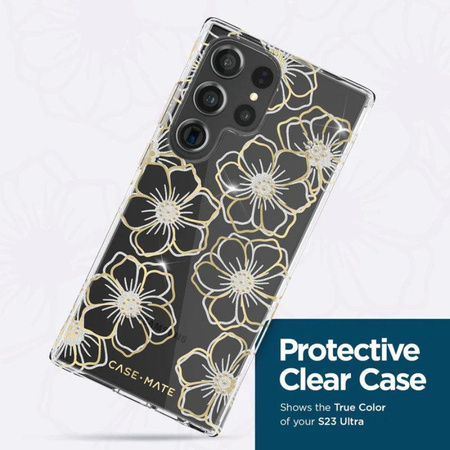 Pouzdro Case-Mate Floral Gems - Samsung Galaxy S23 Ultra (průhledné)