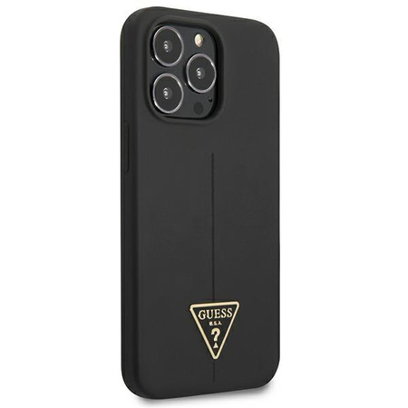 Guess Silicone Triangle Logo - Etui iPhone 13 Pro Max (czarny)