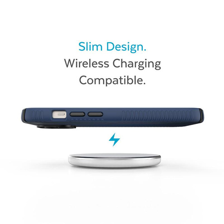 Speck Presidio2 Grip - Anti-Rutsch-Hülle für iPhone 15 Plus / 14 Plus (Küstenblau / Schwarz / Weiß)