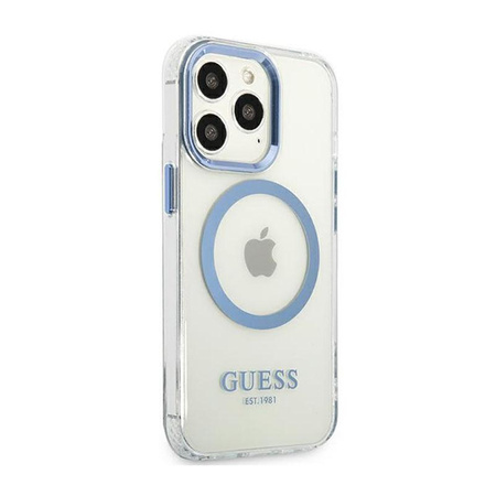 Guess Metal Outline Magsafe - iPhone 13 Pro Case (clear / blue)