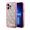 Guess Liquid Glitter Transculent 4G - Coque iPhone 14 Pro Max (Rose)