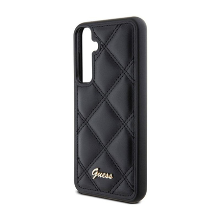 Guess Quilted Metal Logo - pouzdro pro Samsung Galaxy S23 FE (černé)