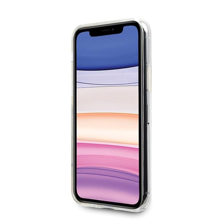 Guess Circle Glitter 4G - iPhone 11 tok (világosszürke)