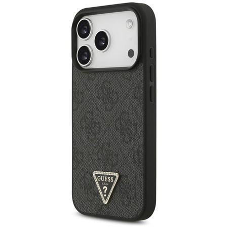 Guess Leather 4G Triangle Strass MagSafe - Case iPhone 17 Pro (Black)