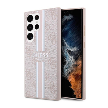 Guess 4G Printed Stripe - pouzdro pro Samsung Galaxy S23 Ultra (růžové)