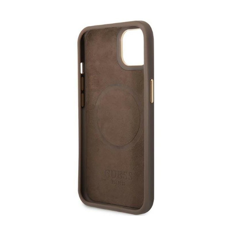 Guess 4G Logo Plate MagSafe - iPhone 13 Tasche (braun)