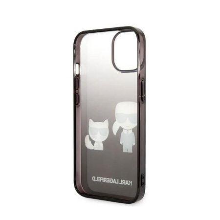 Karl Lagerfeld Gradient Ikonik Karl & Choupette - Etui iPhone 14 Plus (czarny)