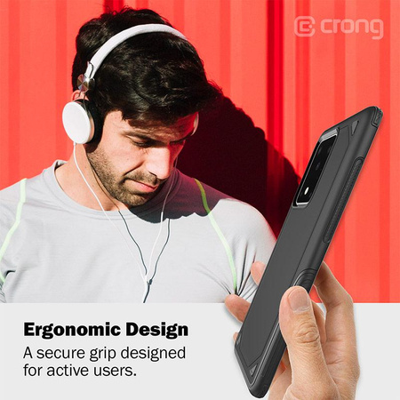 Crong Defender tok - Samsung Galaxy S20+ tok (fekete)