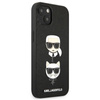 Karl Lagerfeld Saffiano Karl & Choupette Embossed Heads - Étui pour iPhone 13 mini (noir)