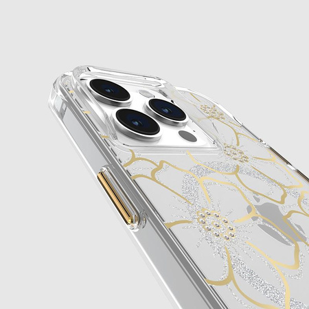 Case-Mate Floral Gems MagSafe - iPhone 15 Pro Case (Gold)