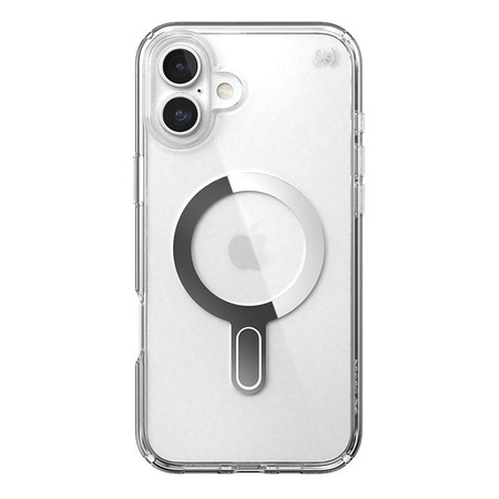 Speck Presidio Perfect-Clear ClickLock & MagSafe - iPhone 16 Plus Case (Clear / Chrome Finish / Serene Silver)