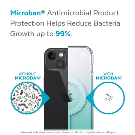 Speck Presidio Perfect-Clear + Ombre + MagSafe - iPhone 13 Case with MICROBAN Coating (Clear/Fantasy Teal Fade)