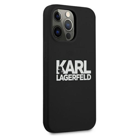 Karl Lagerfeld Silikon Stack Logo - iPhone 13 Pro Max Tasche (schwarz)