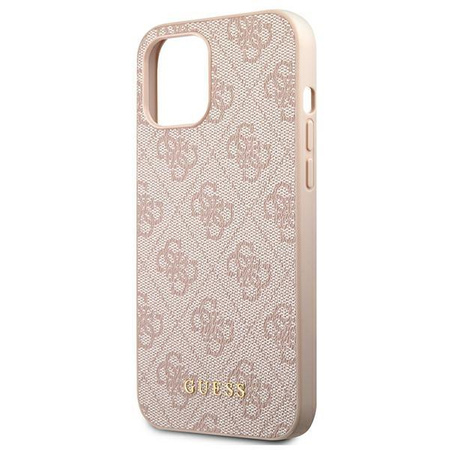 Guess 4G Metall Gold Logo - Hülle für iPhone 12 / iPhone 12 Pro (pink)