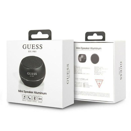 Guess Mini Bluetooth Lautsprecher 3W 4H - Bluetooth 5.0 Lautsprecher (schwarz)