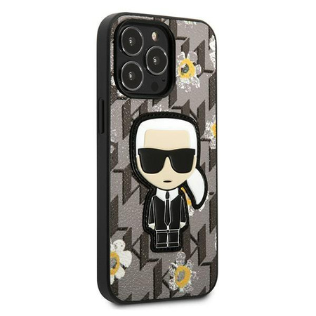 Karl Lagerfeld Iconic Karl Flower - pouzdro pro iPhone 13 Pro (šedé)
