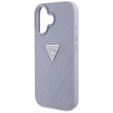 Guess Hot Stamp 4G Pattern Triangle Metal Logo - Hülle für iPhone 16 (lila)
