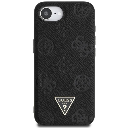 Guess szemcsés Hot Stamp Peony Triangle Logo MagSafe - tok iPhone 16e (fekete)
