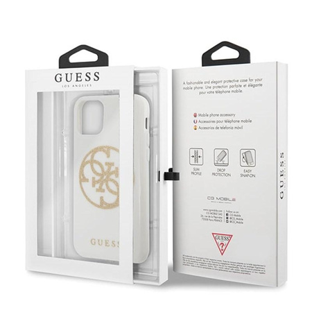 Guess Circle Glitter 4G - iPhone 11 Pro Max Case (white)