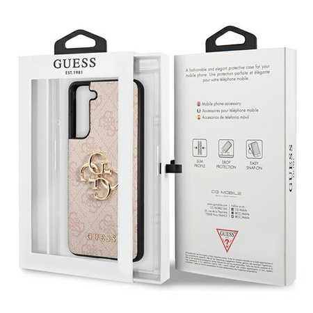 Guess 4G Big Metal Logo - pouzdro pro Samsung Galaxy S21 FE (růžové)