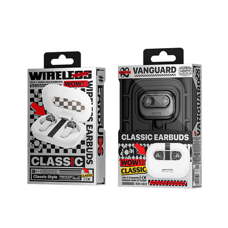 WEKOME VA06 Vanguard sorozat - V5.2 TWS vezeték nélküli Bluetooth fejhallgató töltőtokkal (fehér)