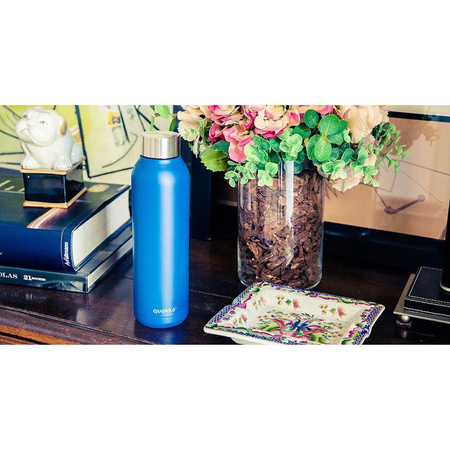 Quokka Solid - Stainless steel double wall vacuum insulated water bottle, portable thermos 510 ml (Jet Black)