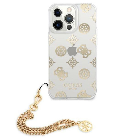 Guess Peony Chain Handle - Etui iPhone 13 Pro (złoty)