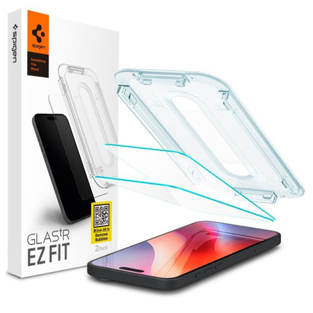 SPIGEN GLAS EDZETT ÜVEG.TR "EZ FIT" 2 CSOMAG IPHONE 16 PRO ÁTLÁTSZÓ