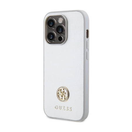 Guess 4G Strass Metal Logo - Etui iPhone 15 Pro (srebrny)