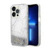 Guess Liquid Glitter Marble - Coque iPhone 14 Pro Max (Blanc)