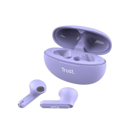 Trust Yavi - TWS Bluetooth kabelloser In-Ear-Kopfhörer mit Ladetasche & ENC (Violett)