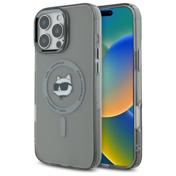 Karl Lagerfeld IML Metal Choupette Head MagSafe - pouzdro pro iPhone 16 Pro Max (černé)