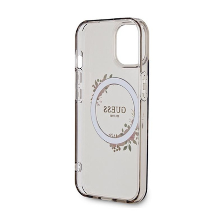 Guess IML Flowers Wreath MagSafe - iPhone 15 Case (noir)
