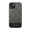 Guess 4G Bottom Stripe Metal Logo Collection - pouzdro pro iPhone 14 Plus (šedé)