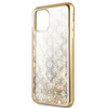 Guess 4G Peony Liquid Glitter - Coque iPhone 11 Pro Max (Or)