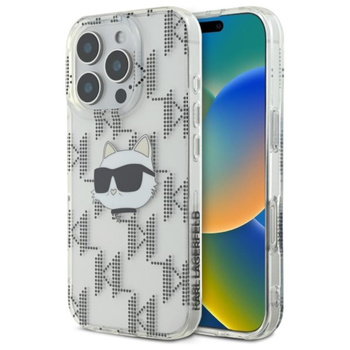 Karl Lagerfeld IML Choupette Head Galvanizované pouzdro - iPhone 16 Pro (průhledné)