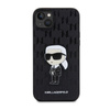 Karl Lagerfeld Saffiano Monogramm NFT Ikonik - iPhone 14 Plus Tasche (Schwarz)