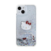Hello Kitty Liquid Glitter Charms Kitty Head - iPhone 14 Tasche (Silber)