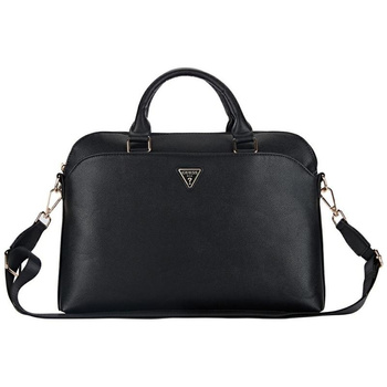 Guess Grained Zipper Pocket Triangle Logo - 15" Notebook Bag (black)