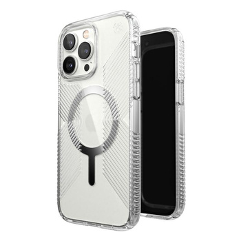 Speck Presidio Perfect-Clear mit Griffen + MagSafe - iPhone 14 Pro Max Hülle mit MICROBAN-Beschichtung (Klar)