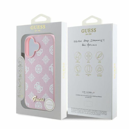 Guess Peony Script MagSafe - iPhone 16 Tasche (rosa)