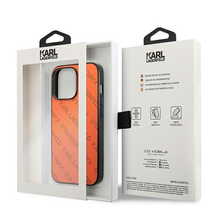 Karl Lagerfeld Perforated Allover - Coque pour iPhone 13 Pro Max (Orange)