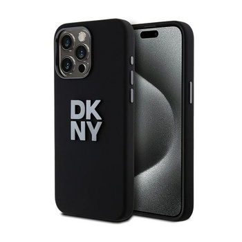 DKNY Liquid Silicone Metal Logo - pouzdro pro iPhone 15 Pro Max (černé)