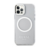 Guess Metal Outline MagSafe - iPhone 12 / iPhone 12 Pro tok (átlátszó / ezüst)