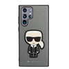 Karl Lagerfeld Saffiano Ikonik Patch - Étui Samsung Galaxy S22 Ultra (argent)