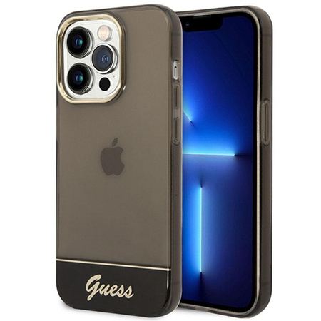Průsvitné pouzdro Guess - iPhone 14 Pro Max (černé)