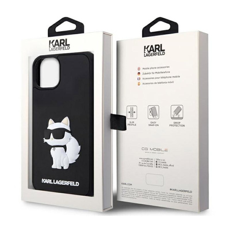 Karl Lagerfeld 3D Rubber NFT Choupette - pouzdro pro iPhone 14 (černé)