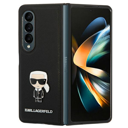 Karl Lagerfeld Saffiano Ikonik - Pouzdro Samsung Galaxy Z Fold 4 (černé)